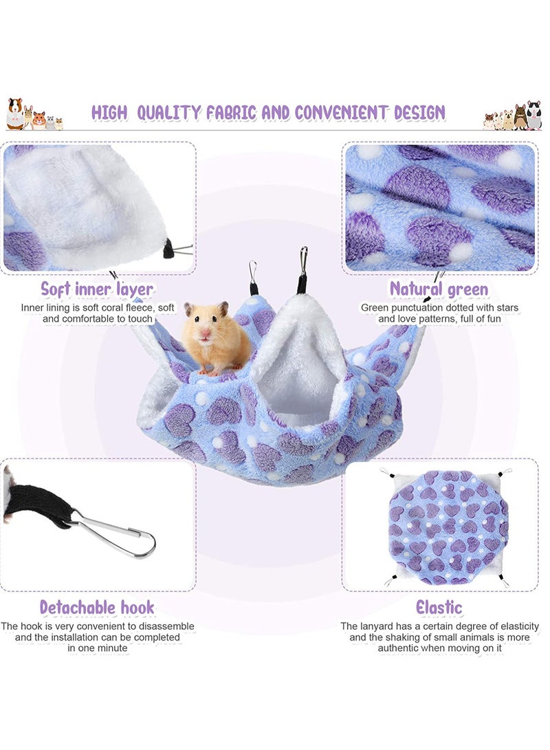 Zikra Small Pet Cage Hammock Hanging Tunnel for Small Animals Hanging Bed Cage Gu in ea Hammock Cage Accessories for Ferret Rat Chincilla Hammock Sleeper Cage Accessories Set 2PCS - Image 3