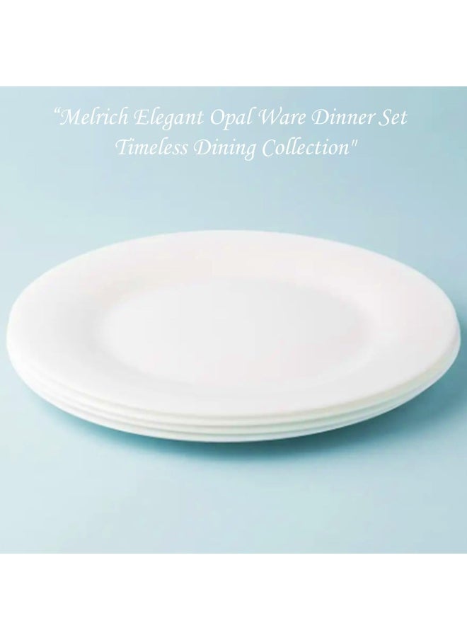 Melrich - 20-Piece Opalware Dinner Set With 6 X 25 Cm Dinner Plate, 6 X 18 Cm Desert Plate, 1 X30 Cm Serving Plate, 6 X 13 Cm Serving Bowl, 1 X 23 Cm Serving Bowl, Serves 6, White - Image 1