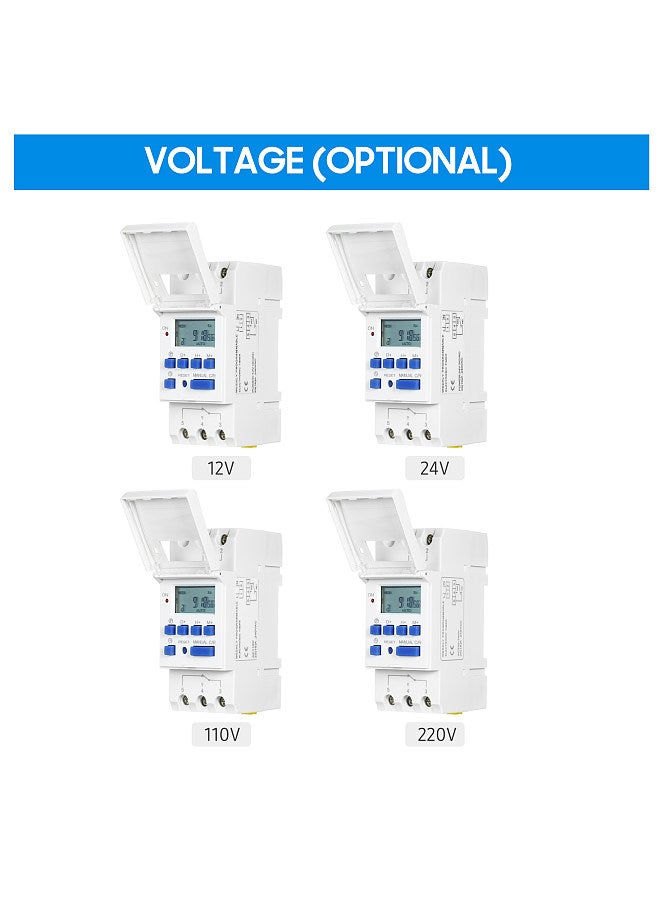 THC15A Digital LCD Power Programmable Timer Switch Relay 16A Amp Electronic Weekly 7 Days 16 On & Off Relay Timer Control AC 220V Din Rail Mount Timing Swtich  - Image 3