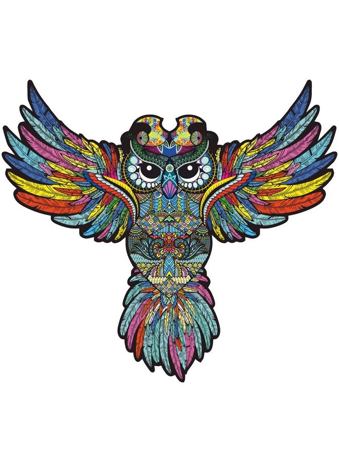 Webby Colourful Jigsaw Puzzle, Beautiful Unique Family Animal Shape Jigsaw Puzzle, Best Gift for Adults and Kids, Owl Shaped Puzzle (47×43) cm, 100 Pcs - Image 1