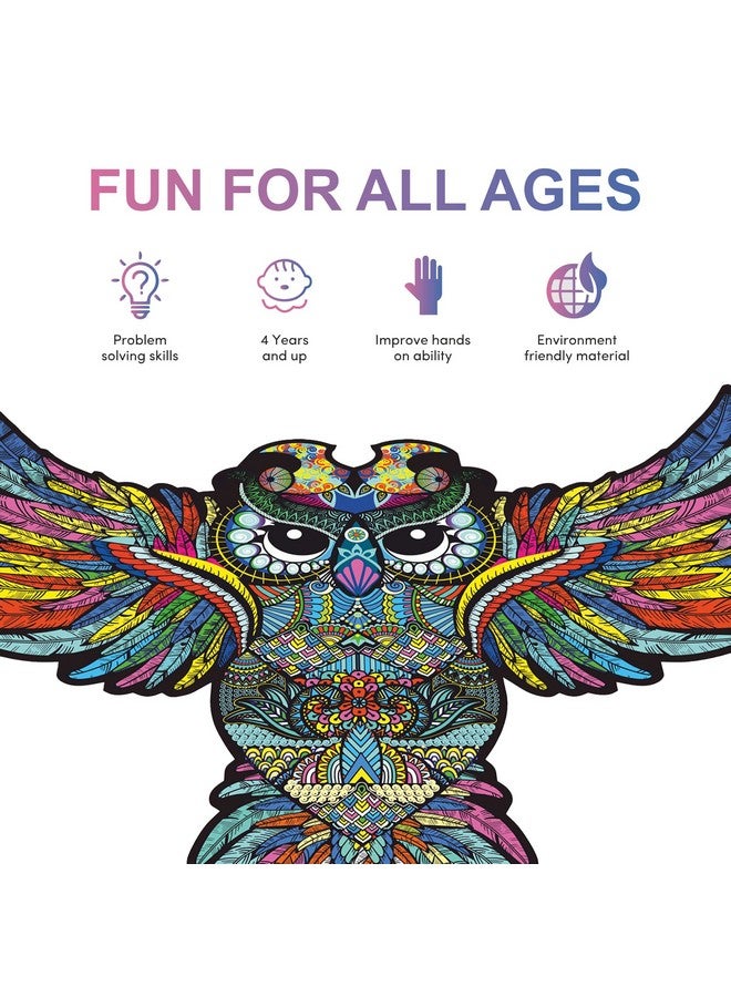 Webby Colourful Jigsaw Puzzle, Beautiful Unique Family Animal Shape Jigsaw Puzzle, Best Gift for Adults and Kids, Owl Shaped Puzzle (47×43) cm, 100 Pcs - Image 4