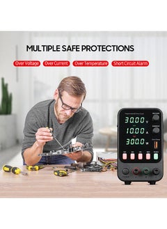 WANPTEK Bench DC Power Supply Variable 30V 10A Digital Display Adjustable Switching Regulated Power Supply CV CC with Data Storage