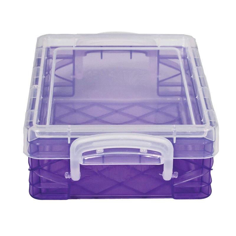 Super Stacker Plastic Crayon Box, Stackable Crayon Organizer, Crayon Holder Case for School, Craft Storage Organizer, Small Storage Containers with Lids, Color May Vary, 3.5 x 4.75 x 1.5 Inches - Image 2