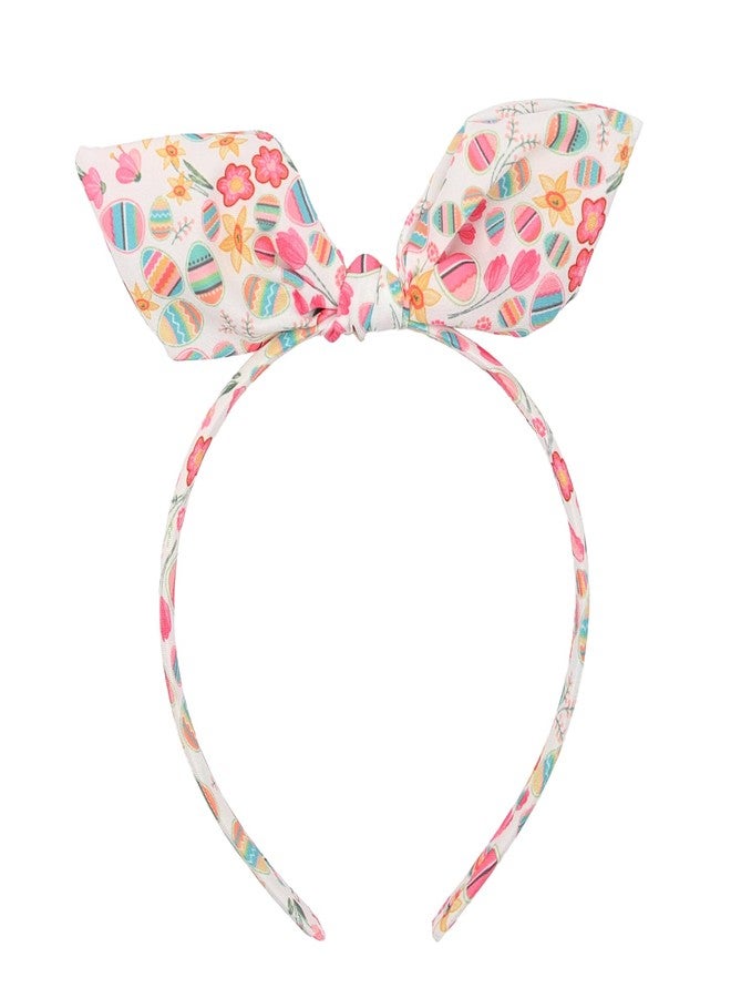 SARATA Easter Headbands for Women Spring Bows Headbands Cute Rabbit Bunny Ear Egg Chick Flowers Design Knoted Hairbands Easter Hair Accessories (Egg Flowers, 1 Count (Pack of 1)) - Image 1