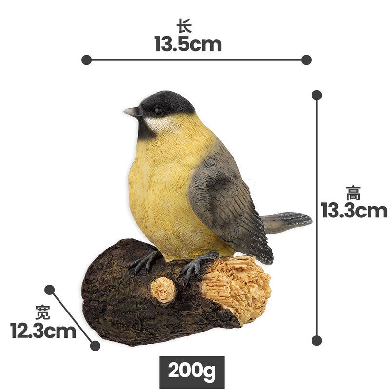 Generic Simulation bird ornaments fake bird tree hanging gardening Yard courtyard garden decorations resin crafts ornaments Gray Bird 