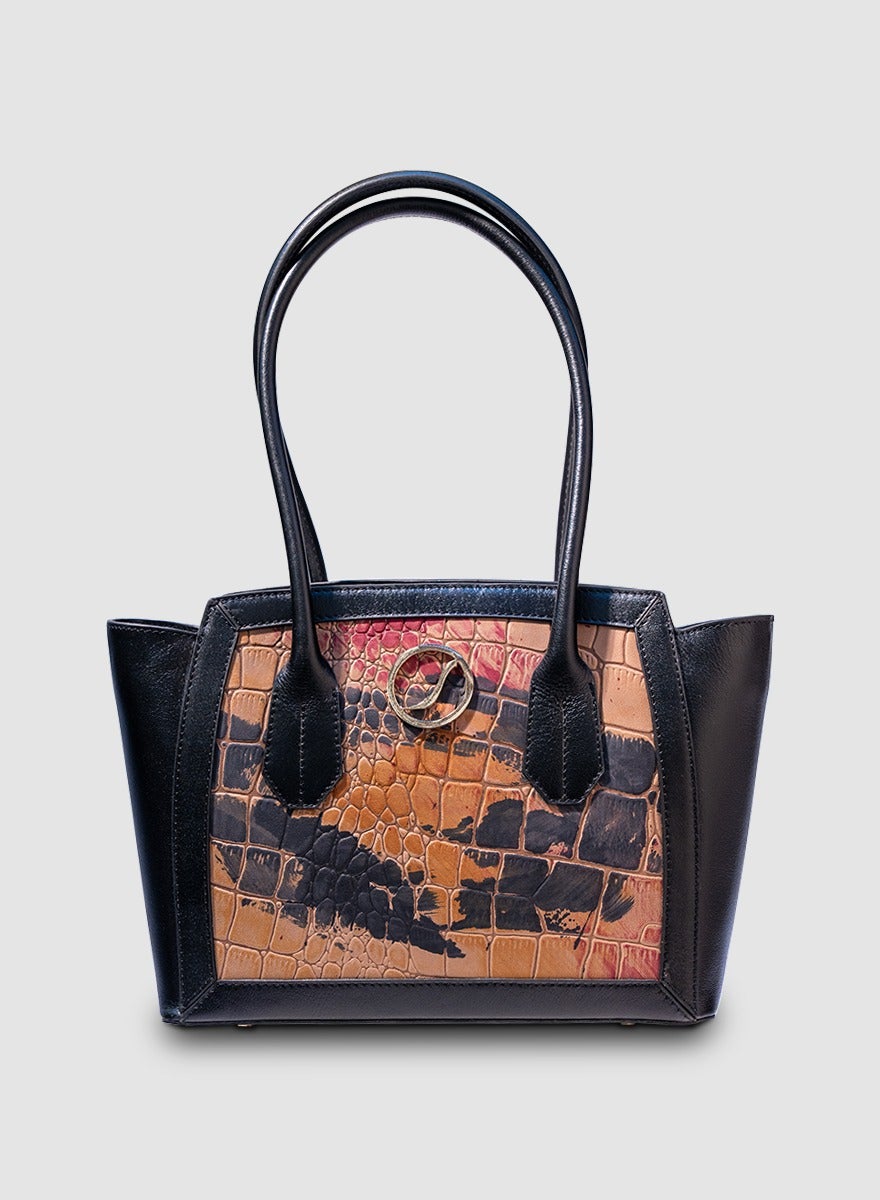 Genuine Leather Shoulder Black Bag Alia