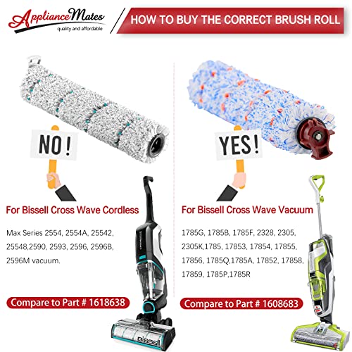 APPLIANCEMATES Cross Wave Replacement for Bissell CrossWave Pet Pro 1785 2306 Series Vacuum Cleaner, 3 Pack 1868 Multi-Surface Brush Rolls + 3 Pack 1866 Vacuum Filters, Compare to Part 1608684, 1608683, 160-8683 - Image 4