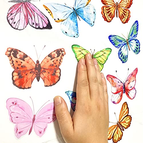 AOWDIAO Watercolor Butterfly Peel and Stick Wall Decals for Girls Bedroom Nursery Room Decor - Image 4