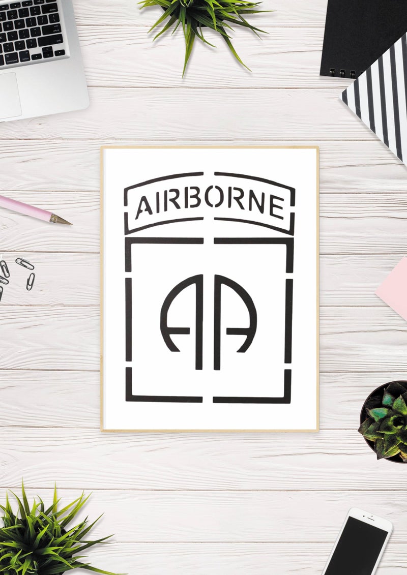 STENCILAIR US 82nd Airborne Division Stencil, Reusable & Sturdy, 8.5" x 11", Custom Military Theme Art & Craft Template - Image 3