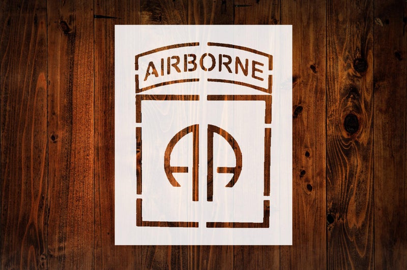 STENCILAIR US 82nd Airborne Division Stencil, Reusable & Sturdy, 8.5" x 11", Custom Military Theme Art & Craft Template - Image 1