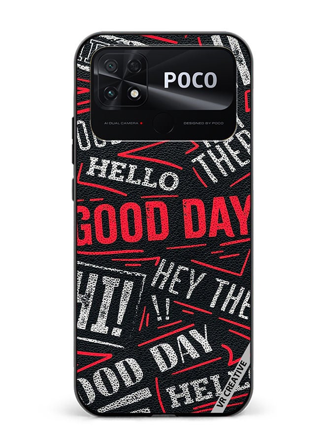 VR CREATIVE Protective Case Cover For Xiaomi Poco C40 Hello There Good Day Design Multicolour - Image 1