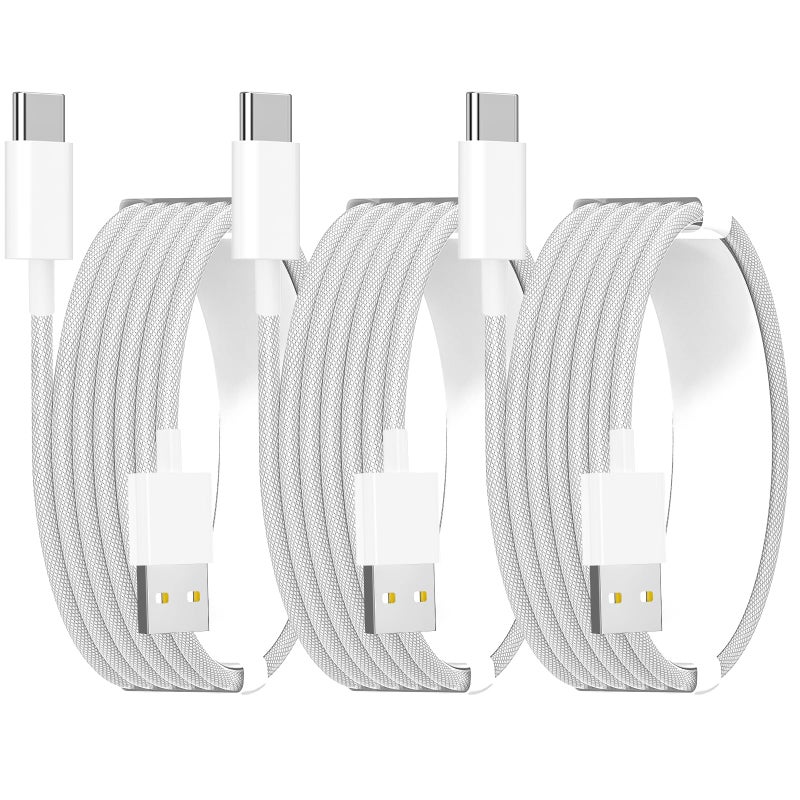 esbeecables [Apple MFi Certified] iPhone 17 Car Carplay Cable Fast Charging Cable, 3Pack 6ft 60W USB A to USB C Nylon Braid Cord Screen Data Sync for iPhone 17 Pro/Air/16 Pro Max/16 Plus,iPad Pro, Air, Mini, iPad - Image 1
