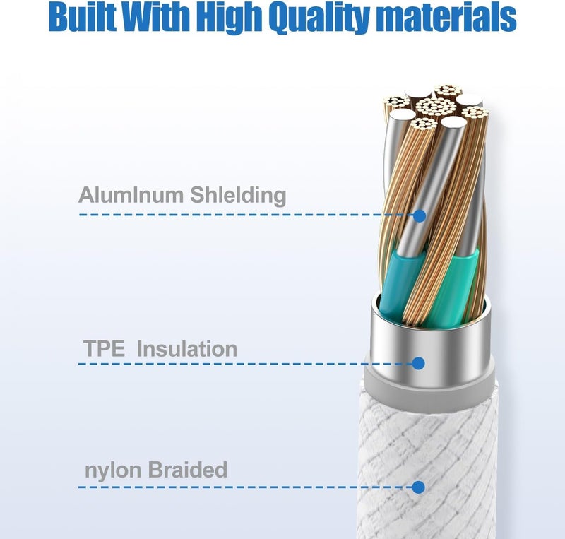 esbeecables [Apple MFi Certified] iPhone 17 Car Carplay Cable Fast Charging Cable, 3Pack 6ft 60W USB A to USB C Nylon Braid Cord Screen Data Sync for iPhone 17 Pro/Air/16 Pro Max/16 Plus,iPad Pro, Air, Mini, iPad - Image 4