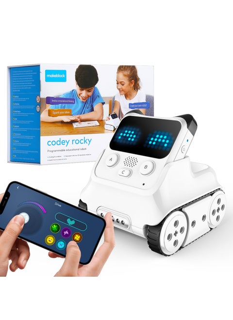 Makeblock Codey Rocky Interactive Emo Robot, Coding for Kids 8-12, STEM Toys Support Scratch Python Programming, Smart Robotics Gift for Kids 6+