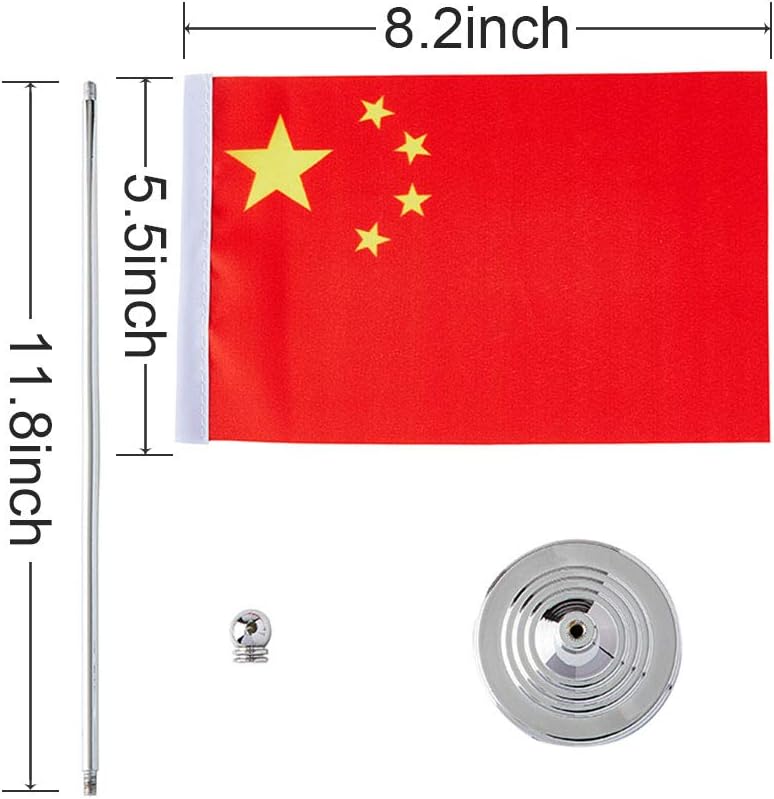 mflagperft China Flag Chinese Flags, Small Mini Chinese Desk Flag, Used for Table Office Classroom Home Patriotic Events Decorations - Image 1