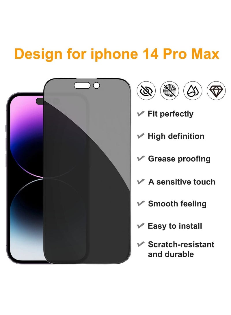 BORTONY 14 Pro Privacy Full Coverage Screen Protector Anti-Spy Tempered Glass Film Edge to Edge Protection Case Friendly for iPhone 14 Pro 6.1-Inch 2 Pack - Image 5
