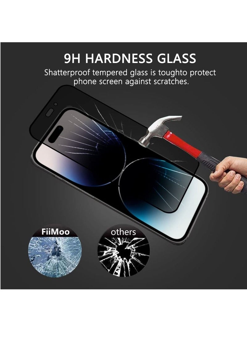 BORTONY 14 Pro Privacy Full Coverage Screen Protector Anti-Spy Tempered Glass Film Edge to Edge Protection Case Friendly for iPhone 14 Pro 6.1-Inch 2 Pack - Image 3
