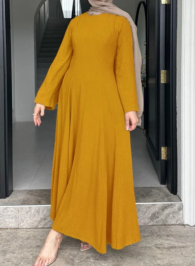 تايك تو فستان طويل بحافة واسعة وأكمام طويلة