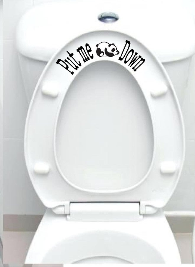 Bathroom Toilet seat Cover Sticker Decal - Put me Down Panda Bear Laying Down - Funny Fun Home Decor