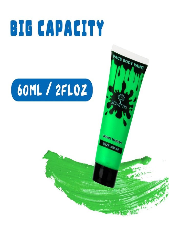 Bowitzki Face and Body Paint 2oz Cream Makeup 60ml Water Based Face Painting Special Effects For Adults Children Kids Halloween Christmas Party Stage Cosplay (Green) - Image 3