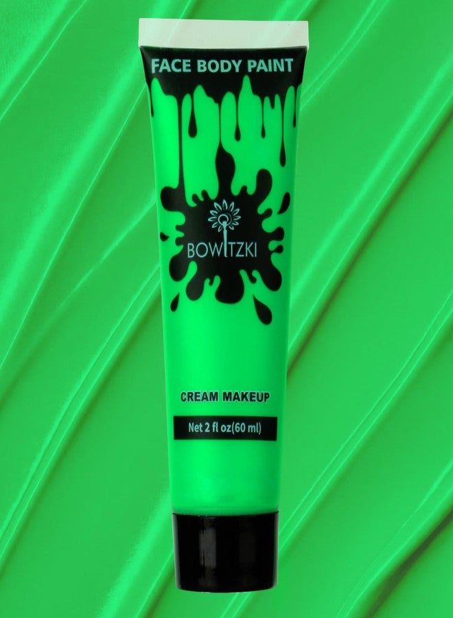 Bowitzki Face and Body Paint 2oz Cream Makeup 60ml Water Based Face Painting Special Effects For Adults Children Kids Halloween Christmas Party Stage Cosplay (Green) - Image 1