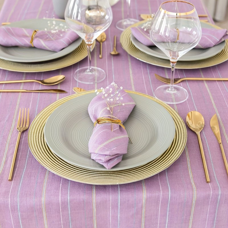 Set Of 12 Golden Napkin Rings For Weddings Halloween Thanksgiving Christmas Table Settings - Image 5