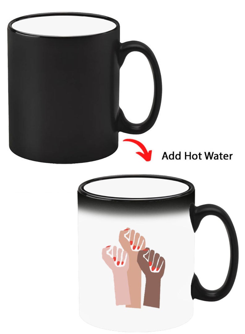 Theodor Color Changing Heat Sensitive Ceramic Mug, Image Revealed When HOT Liquid is Added! Girl power - Image 1