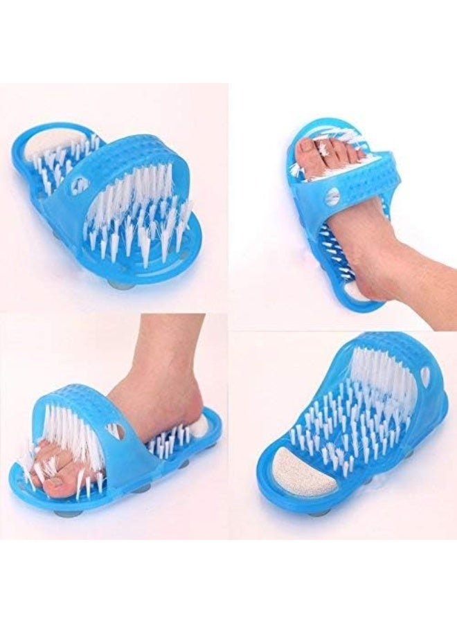 Dhairyam Enterprise Waterproof Easy Foot Cleaner Shower Slipper for All Age Groups Foot Cleaning Brush Foot Cleaner Slipper Easy Feet Foot Cleaner/Easy Bath Brush/Shower Foot Cleaner (Blue) - Image 2