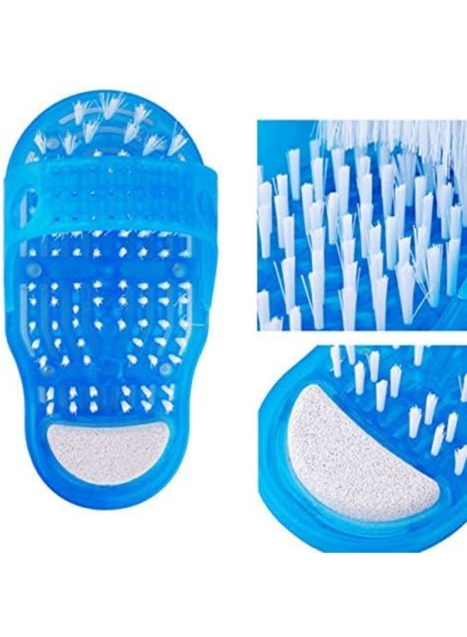 Dhairyam Enterprise Waterproof Easy Foot Cleaner Shower Slipper for All Age Groups Foot Cleaning Brush Foot Cleaner Slipper Easy Feet Foot Cleaner/Easy Bath Brush/Shower Foot Cleaner (Blue) - Image 1