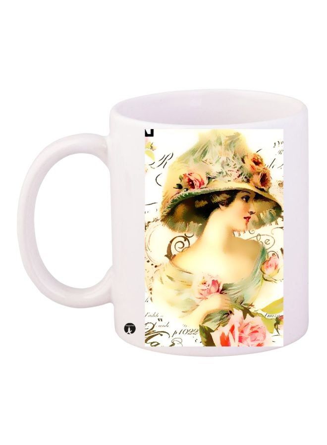 RKN Girl Printed Coffee Mug White/Beige/Green 11ounce - Image 2