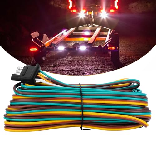 VINAUO 35FT Trailer Wiring Harness Kit, 4 Wire, Color Coded Wishbone Style, 42" Ground, 4 Pin Connector - Image 2