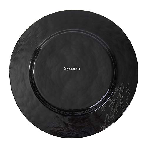 Syosaku Japanese Urushi Glass Dinner Plate Φ12.5-inch Majestic Green with Gold Leaf, Dishwasher Safe - Image 5