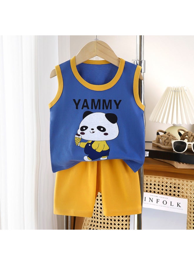 Children's Vest Suit Summer Pure Cotton Boys New Girls Shorts Clothes Korean Style Baby Suit Children's Clothing