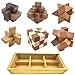 Guaishou 6inOne 3D Luxury Wooden Brain Puzzle Teaser Kongming Lock for Teens and Adults Includes Storage Box - Image 3