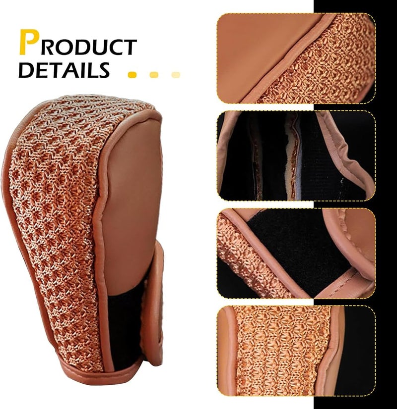 Dogary 1 PC Car Gear Shift Cover, Anti-Slip Shifter Knob Cover, Anti-Scratch Leather Stick Shift Protector, Universal Car Decoration Accessories for Truck, SUV, RV (Brown) - Image 3