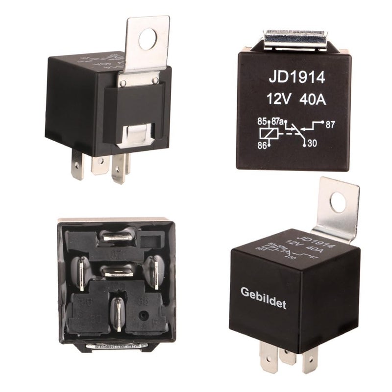 Generic Gebildet 12V/40A SPDT Standard Auto Relay 5 pin Car Heavy Duty Switches & Starters, Used for Motor Automobile, with Black Waterproof Transparent Case (Pack of 4)  - Image 2
