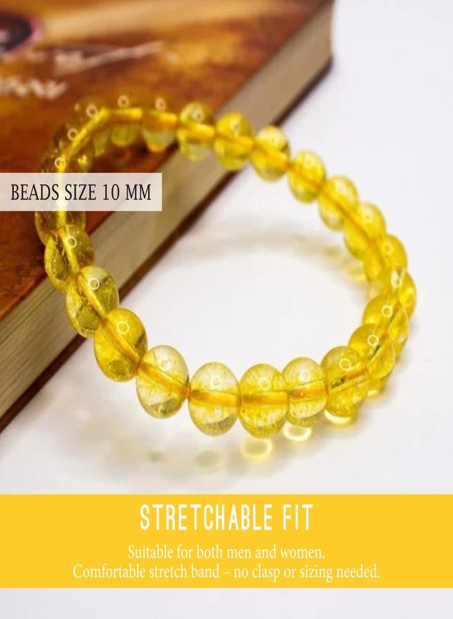 SMIZE Natural Citrine Bracelet 10mm Beads for Men & Women | Unisex Healing Crystal Jewelry | Prosperity & Positivity Gemstone Bracelet | Elastic Handmade Energy Stone Accessory - Image 5