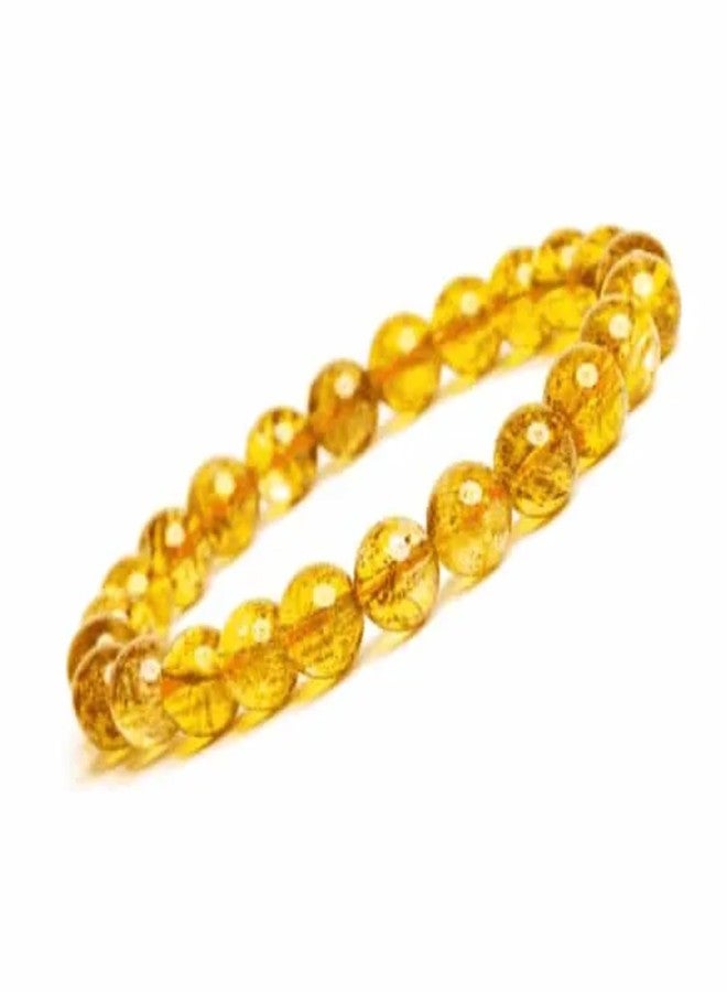 SMIZE Natural Citrine Bracelet 10mm Beads for Men & Women | Unisex Healing Crystal Jewelry | Prosperity & Positivity Gemstone Bracelet | Elastic Handmade Energy Stone Accessory - Image 1