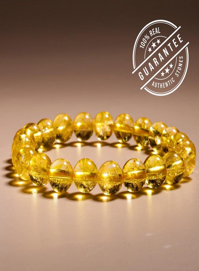 SMIZE Natural Citrine Bracelet 10mm Beads for Men & Women | Unisex Healing Crystal Jewelry | Prosperity & Positivity Gemstone Bracelet | Elastic Handmade Energy Stone Accessory - Image 4