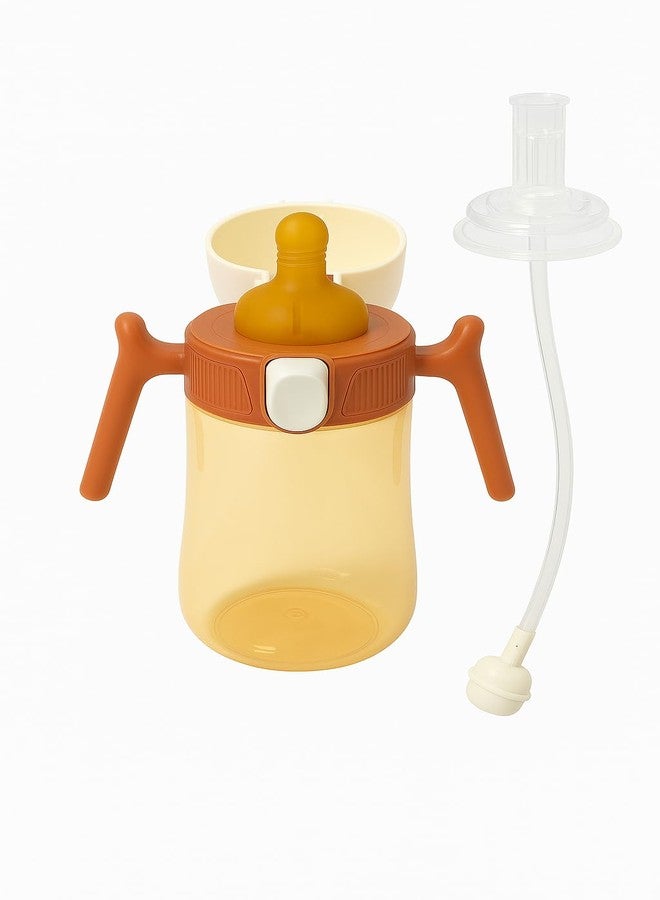 ZIVIK Baby Feeding Bottle with Handle, Portable Baby Bottle with Gravity Ball 300ml, Baby Training Water Cup, BPA Free, Baby Soft Silicone Straw Sipper Cup with Handle, with Weighted Straw - Image 2