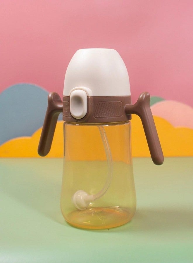 ZIVIK Baby Feeding Bottle with Handle, Portable Baby Bottle with Gravity Ball 300ml, Baby Training Water Cup, BPA Free, Baby Soft Silicone Straw Sipper Cup with Handle, with Weighted Straw - Image 1
