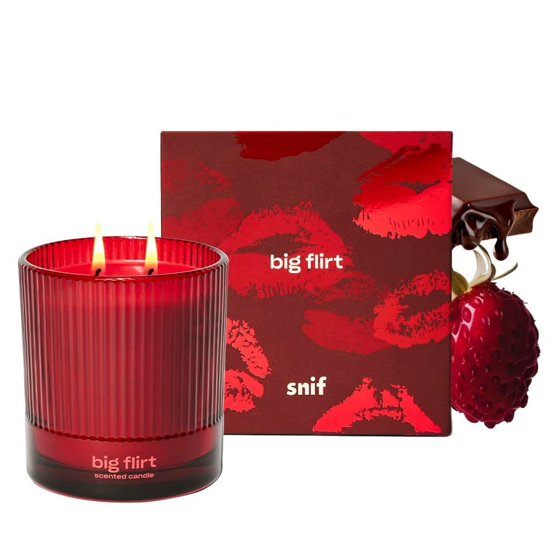 Snif Big Flirt Scented Candle by Snif, 50+ Hours, 100% Cotton Fiber Wicks, Soy Wax Blend, Non-Toxic, Vegan, 8.5oz - Image 1