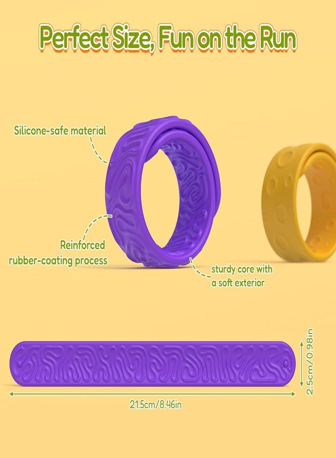 Apiocmy 6Pcs Fidget Toys Slap Bracelets, Textured Silicone Sensory Toys for Kids, Autism Calming Sensory Toy, Wearable Stress Fidgets for Adults Office Desk, Travel, Special Needs, Classroom Must Haves - Image 5