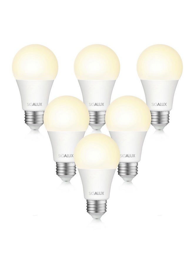 Sigalux - Led Light Bulbs 100 Watt Equivalent, A19 Standard Light Bulbs 2700K Soft White, Non-Dimmable Energy Efficient 13W Led Warm Light Bulbs With E26 Medium Base, 1500Lm, Ul Listed, 6 Packs - Image 1