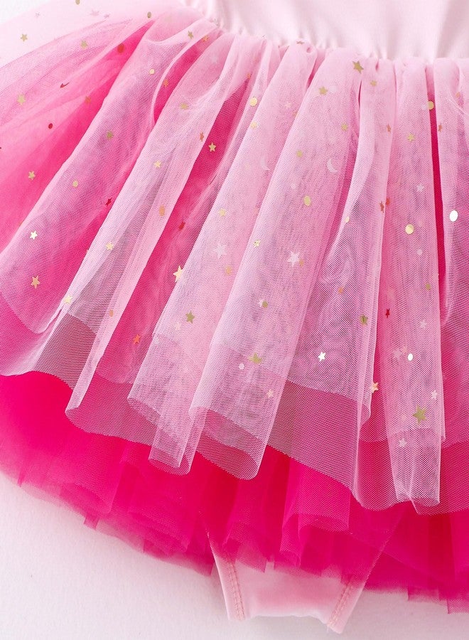 Tutu.kk فستان توتو من التول مزين بالترتر وأكمام مكشكشة، مناسب للفتيات الصغيرات، متوفر باللون الوردي الزهري، مقاس 4-5 سنوات. من Tutu.kk - Image 2