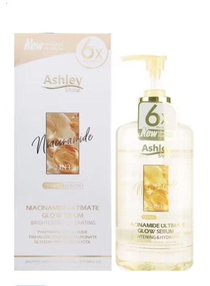 Ashley Shine Niacinamide Pure Serum Face and Body Moisturizes Whitening Skin 520ml