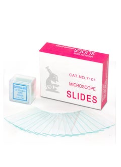 KASTWAVE 300 Pack Microscope Slides Coverslips, Glass Prepared Slides for Microscope Accessories, 200 Slides, 100 Coverslips, for Microscopy Experiments and Analysis, Suitable for Most Microscopes  - Image 1