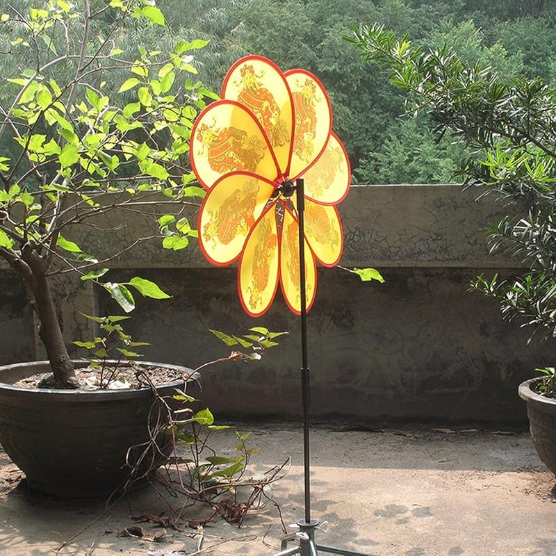 8 دوامات ملونة صينية لإله الرياح والثروة لتزيين الحدائق والمنازل داخلياً وخارجياً كألعاب للأطفال - Image 4