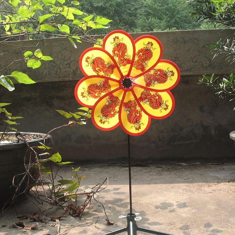8 دوامات ملونة صينية لإله الرياح والثروة لتزيين الحدائق والمنازل داخلياً وخارجياً كألعاب للأطفال - Image 5