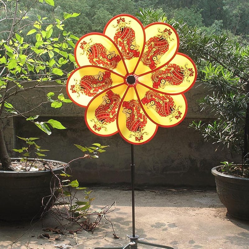 8 دوامات ملونة صينية لإله الرياح والثروة لتزيين الحدائق والمنازل داخلياً وخارجياً كألعاب للأطفال - Image 3